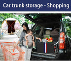 Homeve Trunk Organizer for Car, Waterproof Collapsible 3 Compartments Car Organizer, Foldable Storage for Car Accessories, Too