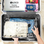 Travel Vacuum Bags for Clothing with Rechargeable Electric Pump, Compression Packing Cubes Organizer Storage for Luggage Suit