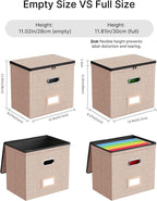 Oterri File Organizer Boxes with Lids, File Box with Mesh Pockets, Document Organizer Box for Letter Size Folders, Zippers Im