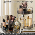 shuang qing Rotating Makeup Organizer for Vanity, High-Capacity Skincare Clear Make Up Storage Perfume Organizers Cosmetic Dr