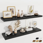 Fun Memories 12 Deep Floating Shelves for Wall, 48W x 12D Extra Large Floating Shelves Set of 2, Hanging Wood Wall Shelves fo