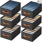 Homsorout Closet Organizers and Storage - Fabric Clothes Organizer with Handles, Foldable Jeans Organizer for Clothes, Drawer