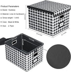 Huolewa Decorative File Organizer Boxes Office Document Storage with Lids, Linen File Storage Organizer Boxes, Universal Hang