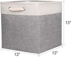 Univivi Foldable Storage Basket Fabric 13 inch Cube Storage Bins with Hard Bottom &Sturdy Handles Storage Cube for Shelf Clos