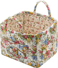 Boho Fabric Storage Basket, Large Capacity Laundry Basket, 12.2'' x 10.23'' x 10.23'' Collapsible Laundry Hamper with Easy Ca