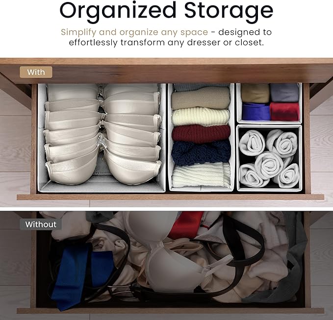Reli. Drawer Organizer Clothes (14 Pack) | Organization for Dresser, Closet, Nursery, Baby Clothes | Foldable Fabric Dresser 