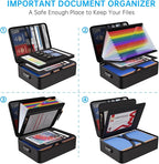ENGPOW 5200℉ Soft Case Fireproof Document Box with Lock,Fireproof Box with 25 Colorful Pocket Accordion File Folder,Fireproof