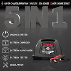 Schumacher Electric 6A Car Battery Charger and 100A Engine Starter, 5-in-1 Solution, Maintainer, 30A Boost, for 6V/12V Power