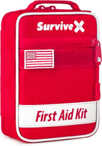 Small First Aid Kit for Car, Travel & Home - Emergency Kit for Hiking, Camping, Backpacking and Outdoors - Includes Zip Stitc