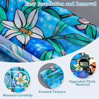 Coavas Static Cling Privacy Window Film, 96% UV & Heat Blocking, Stained Glass Window Film Floral Design, Non-Adhesive, for Bathroom, Front Door, Shower Enclosure‌ (Vinyl, 23.6" X 78.7 ")