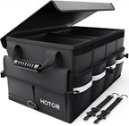 HOTOR Car Trunk Organizer - Foldable Trunk Organizer for SUV, Car Storage with Reflective Strips Securing Cover, Large Capacity