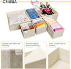 Criusia Underwear Drawer Organizer, 6 Set Foldable Underwear Drawer Organizer and Closet Dividers,Storage Box for Clothes, So