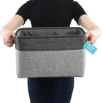 OrganiHaus Large Fabric Storage Baskets for Shelves 3 Pack, 15x11in Closet Storage Bins, Canvas Storage Bin for Organizing, C