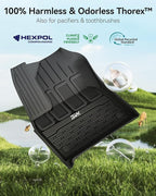 3W Floor Mats Fit for Jeep Grand Wagoneer/Grand Wagoneer L 2022-2025 2026 8 seat (Not Fit for 7 seat), All Weather TPE Floor Liner for 1-3 Rows Full Set Car Mats Black