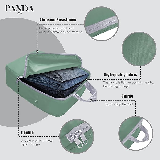 PANDA JOYS 4 Set Compression Packing Cubes Travel - Travel Accessories Expandable Packing Organizers for Carry On - Essential