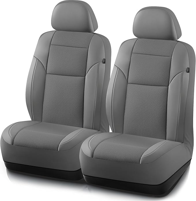Road Comforts Front Leather Mesh Car Seat Cover - Breathable & Stylish, Airbag Compatible, Universal Fit for Cars, SUVs, Truc