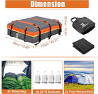 X AUTOHAUX 1000D PVC Waterproof Car Roof Bag Rooftop Cargo Carrier Bag Luggage Carriers for Cars with or without Rack Anti-Slip Mat 6 Door Hooks Set Gray - 15 Cubic Feet