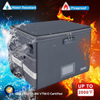 ENGPOW File Box with Lock, Fireproof Document Box with Pockets, Collapsible File Organizer Filing Storage Cabinet with Handle