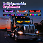 Truck Windshield LED Eyes | 52.4“x7.56” Programmable Devil Eyes Light Bar with APP & Remote for Semi-Trucks