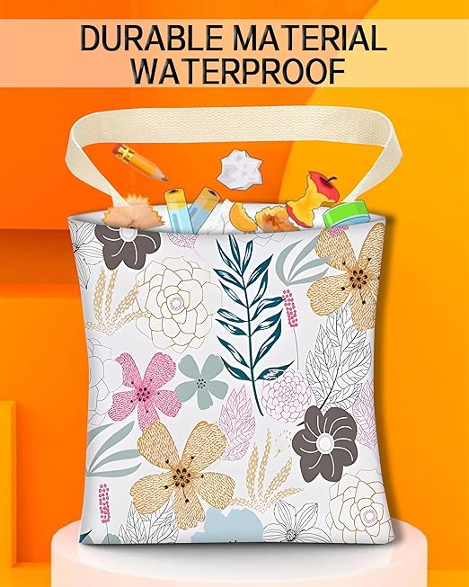 Car Trash Can, Durable Hanging Car Trash Garbage Bag, Cute Automotive Garbage Cans Organizer, Cute Colorful Flowers