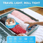 Compression Bags for Travel - Travel Essentials - 20 Pack Space Saver Bags - No Vacuum Needed - Compression Packing Bags for 