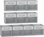 DIMJ Storage Cubes, Cube Storage Bin, 10 Pack Foldable Baskets with Window, Closet Storage Bins with Handle, 11x 11 inch Stor