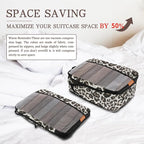 U+U 10 Set Compression Packing Cubes - Ultralight Leopard Travel Organizers with Laundry Bag, Space-Saving Suitcase Organizer