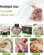 AENTGIU 300-Count Food Vacuum Sealer Bags 8 x 12 inch, Thick BPA-Free Sous Vide Bags Compatible with Most Vac Machines, Food 