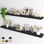 Fun Memories 66 Inch Fireplace Mantel - Long Floating Shelf, Wall Mounted Farmhouse Display with Invisible Heavy Duty Metal B