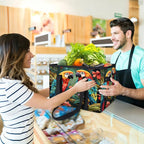 Reusable Grocery Bags Heavy Duty Shopping Bags Foldable Large Tote Bags with Long Handles & Hard Bottom