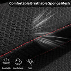 CAR PASS Mesh Leather Car Seat Covers Full Set,Breathable Mesh Faux Leather Seat Covers for Car, Universal Fit for SUV Truck Sedan Automotive, Airbag Compatible, Black and Red