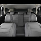 CAR PASS Piping Faux Leather Car Seat Cover Full Set,Grey Breathable Leather Seat Covers for Cars, Airbag Compatible,Universal Fit for SUVs,Van,Sedans,Small Trucks (Full Set, All Gray)