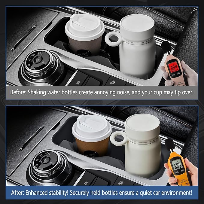 Cup Holder Inserts for Ford Explorer 2020-2024 Accessories, Non-Slip Silicone Center Console Protector Organizer to Prevent Spills & Scratches for Explorer Interior Accessories