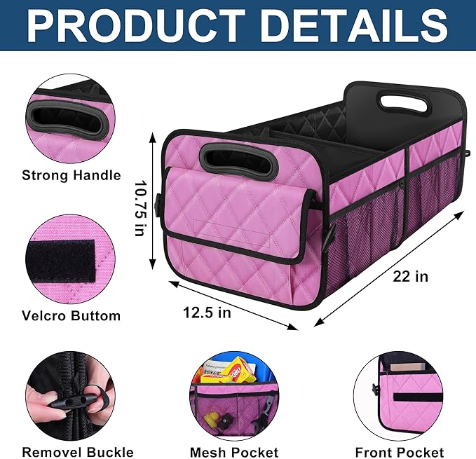 Deosk Car Trunk Organizer for SUV, Car Organizers and Storage with 6 Pocket, Car Accessories for Women/Men 50L Waterproof