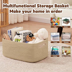 OIAHOMY Storage Basket for Shelves, Closet Cube Storage Bins Baskets for Clothes Blanket Towels, Baby Nursery, Toy Baskets Bo