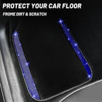 NBTEPEM Blue Bling Car Floor Mats Full Set, Universal Fit Most Cars,SUV, Trucks, 4 pcs Sparkle Glitter Diamond Carpet for Women Girls with Anti-Slip Pad (Blue Diamond)