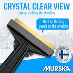 Car Ice Scraper Brass Blade - fast, easy & efficient - [ 2 Pack ] Brass Ice Scraper for Car - Ice Scrapers for Car Windshield Ice Scraper - Original Murska from Europe - for Winter - A054-2 Black Gray