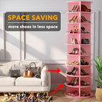 SpaceAid 9 Tier Rotating Shoe Rack Tower, Spinning Shoe Display Lazy Susan, Revolving 360 Shoe Rack Storage Round Carousel, V