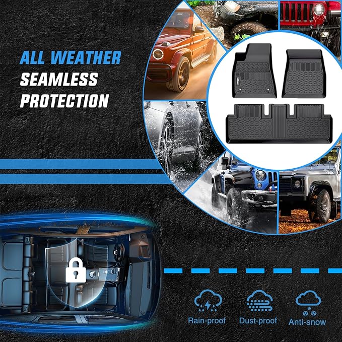 Nilight TPE Floor Mats for Tesla Model 3 2020 2021 2022 2023,All Weather Custom Fit Heavy Duty Floor Liners