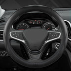 West Llama Microfiber Leather Car Steering Wheel Cover for Chevy Silverado,Tahoe,Equinox,Traverse,Trailblazer,Colorado (Black