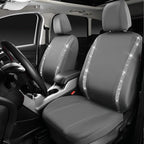CAR PASS Gray Leather Bling Diamond Car Seat Covers 2 Front Interior Sets, Waterproof Universal Shining Glitter Crystal Sparkle Fit for 95% Automotive Truck SUV Cute Women Girl, Gray Rhinestone