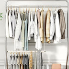 STORAGE MANIAC Adjustable Closet Rod Extender - Heavy Duty Space-Saving Clothes Hanging Bar, 1 Pack White