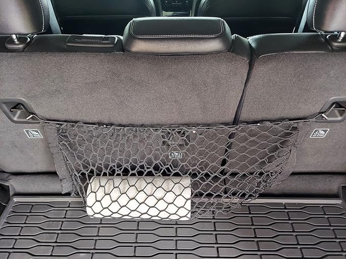 Trunk Rear Seats Organizer Cargo Net for Jeep Grand Cherokee L WL 2021-2025 - Envelope Style Cargo Net for SUV - Premium