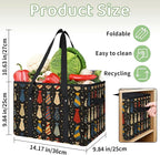 Reusable Grocery Bags Heavy Duty Shopping Bags Foldable Large Tote Bags with Long Handles & Hard Bottom