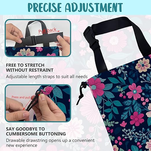 Car Trash Bag Watercolor Floral and Green Leaves Leak-Proof Car Garbage Bag with Drawstring Foldable Canvas Trash Bin with Adjustable Buckle for Car Accessories