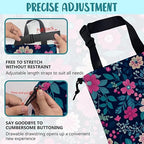 Car Trash Bag Watercolor Floral and Green Leaves Leak-Proof Car Garbage Bag with Drawstring Foldable Canvas Trash Bin with Adjustable Buckle for Car Accessories