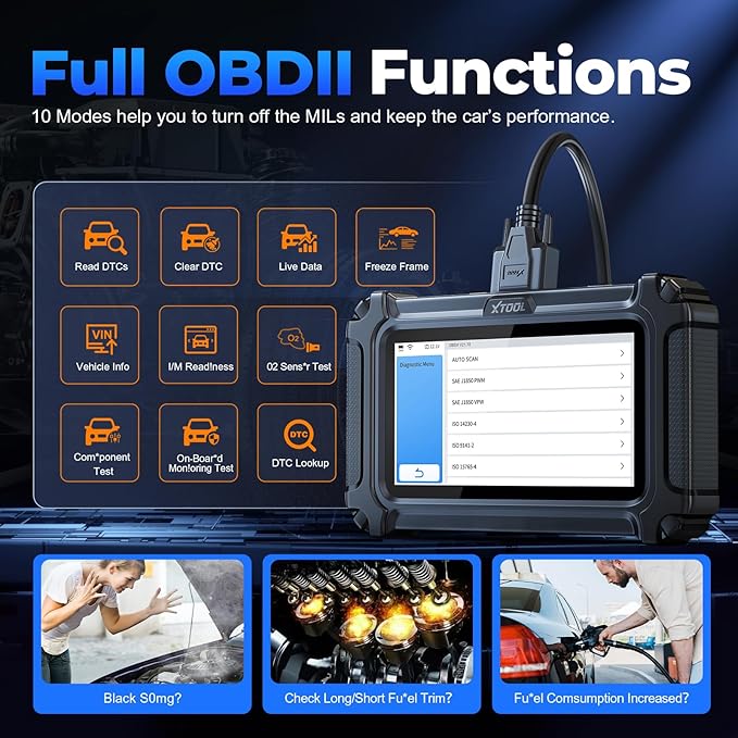 XTOOL D6 OBD2 Scanner Diagnostic Tool with Lifetime Free Updates: 2026 Full System Scan Tool with 15 Resets, Crank