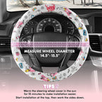 Hello Kitty Steering Wheel Cover, Official Sanrio Car Steering Wheel Cover with Universal Size 14.5-15, Cute White Hello Kitty Car Accessories for Women (Hello Kitty Look at Me)