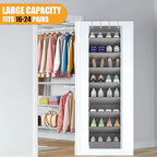 KYEVIS Over The Door Shoe Organizer Storage Fit 16-24 Pairs Hanging Shoe Rack Organiser for Closet Door, Deep Pocket Shoe Hol