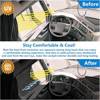 Side Window Sun Shade for Semi Truck, Interior UV Protection Truck Windows Shades RV Semi Truck Accessories Compatible with Freightliner, Volvo VNL, International Trucks